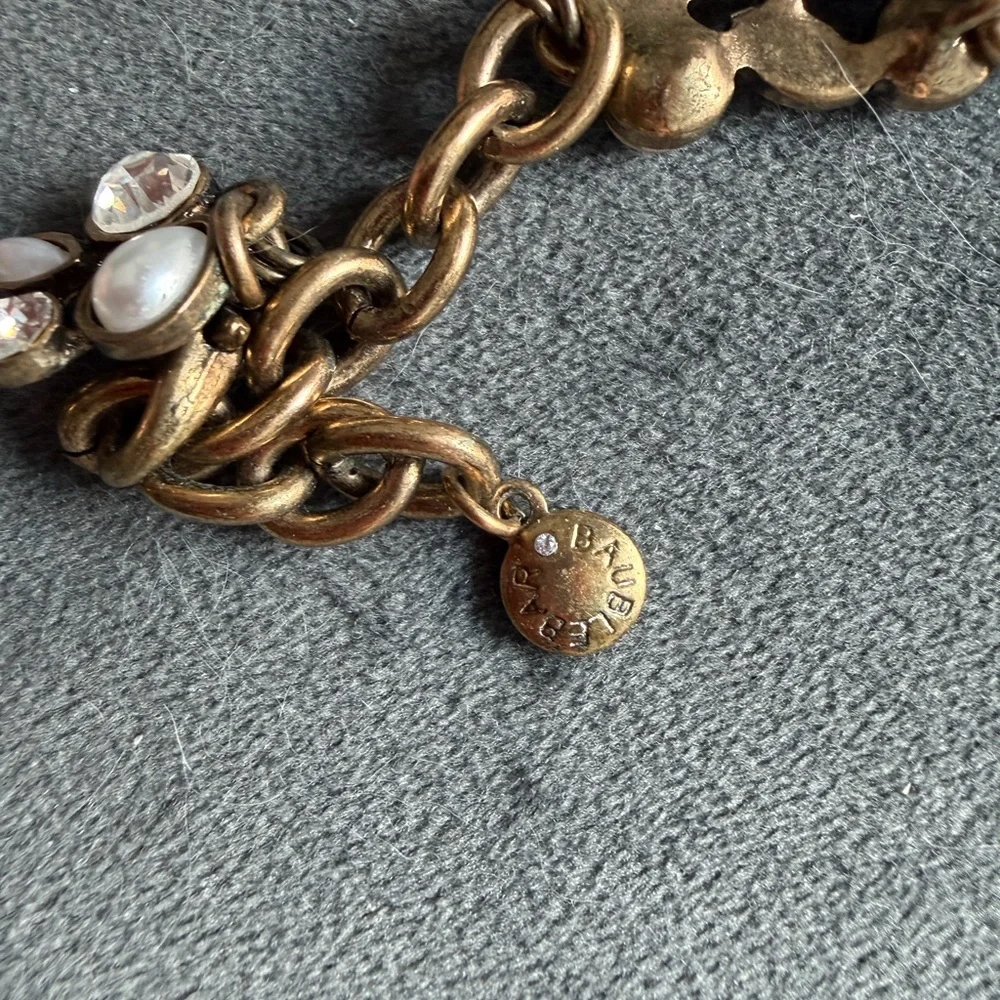 BaubleBar Gold-Tone Clustered Pearl Bib Necklace - Picture 3 of 3